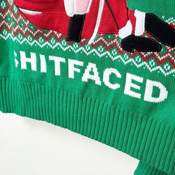 Spencer’s Gifts Ugly Christmas Holiday Sweater “I See You When You’re Sh*tfaced” - Picture 5 of 10